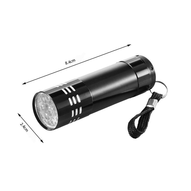Aluminium 9 LED UV Schwarzlicht Leuchte 5er SET - Outdoor Taschenlampe Prüflampe - SP-Fishing