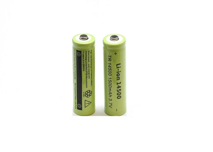 Lithium Ionen Typ 14500 Akku 3,7 V 1500 mAh 14 x 50 mm wie AA + Ladegerät - SP-Fishing