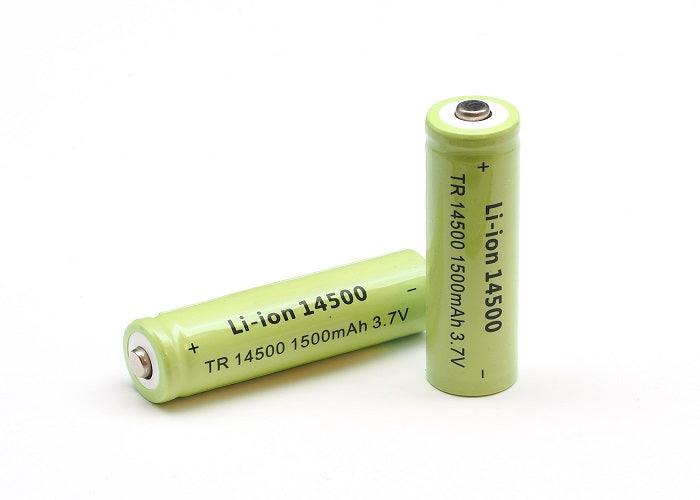 Lithium Ionen Typ 14500 Akku 3,7 V 1500 mAh 14 x 50 mm wie AA + Ladegerät - SP-Fishing